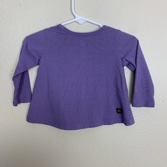 Tea Collection Long Sleeve Owl Graphic Tee T Shirt Knit Purple Girls 3-6 Months - Picture 6 of 13